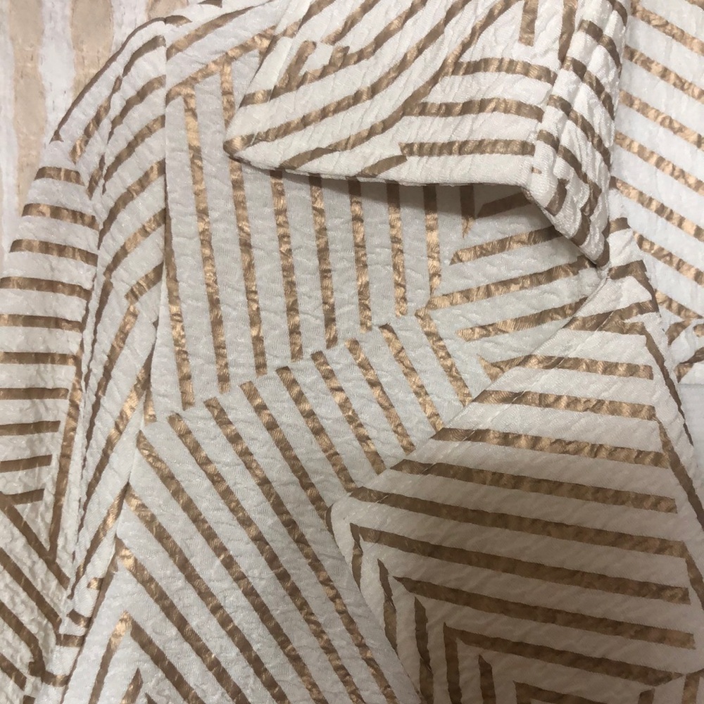 Stylish White and Gold Women's Jacket - Picture 3 of 6